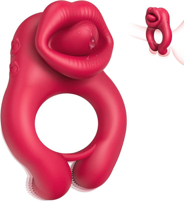Penisring Vibrator, Sexspielzeug für die Paare Extrem Penis Vibrator 10 G-Punkt Vibrationsmodi and 10 Zungenlecken Klitoris Stimulator Cock Ring Sex Spielzeug für die Männer Frauen