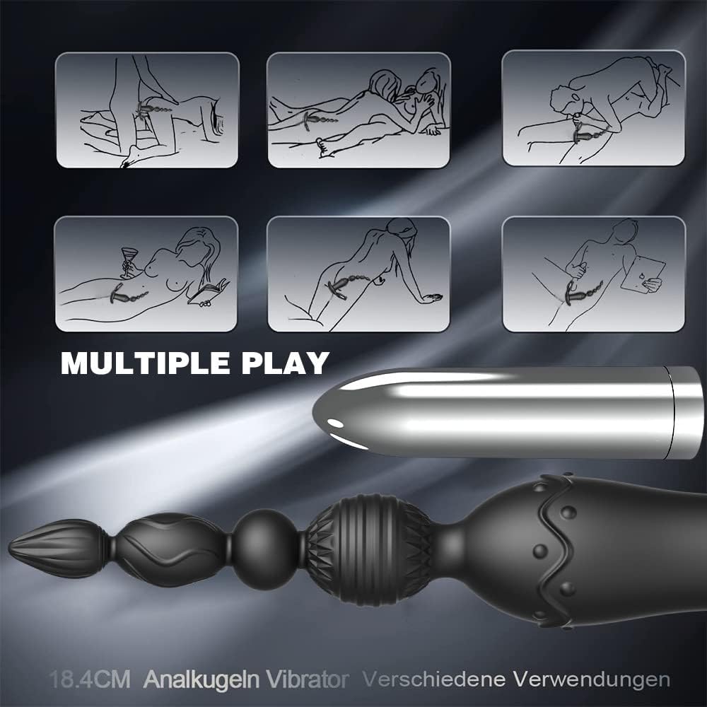Analvibratoren für Mann Buttplug Analplug Vibration Sex Spielzeug für Paare G-Punkt Prostata Vibrator mit 10 Vibrationmodi Analkugeln Liebeskugeln mit Penisring Hoden Ring
