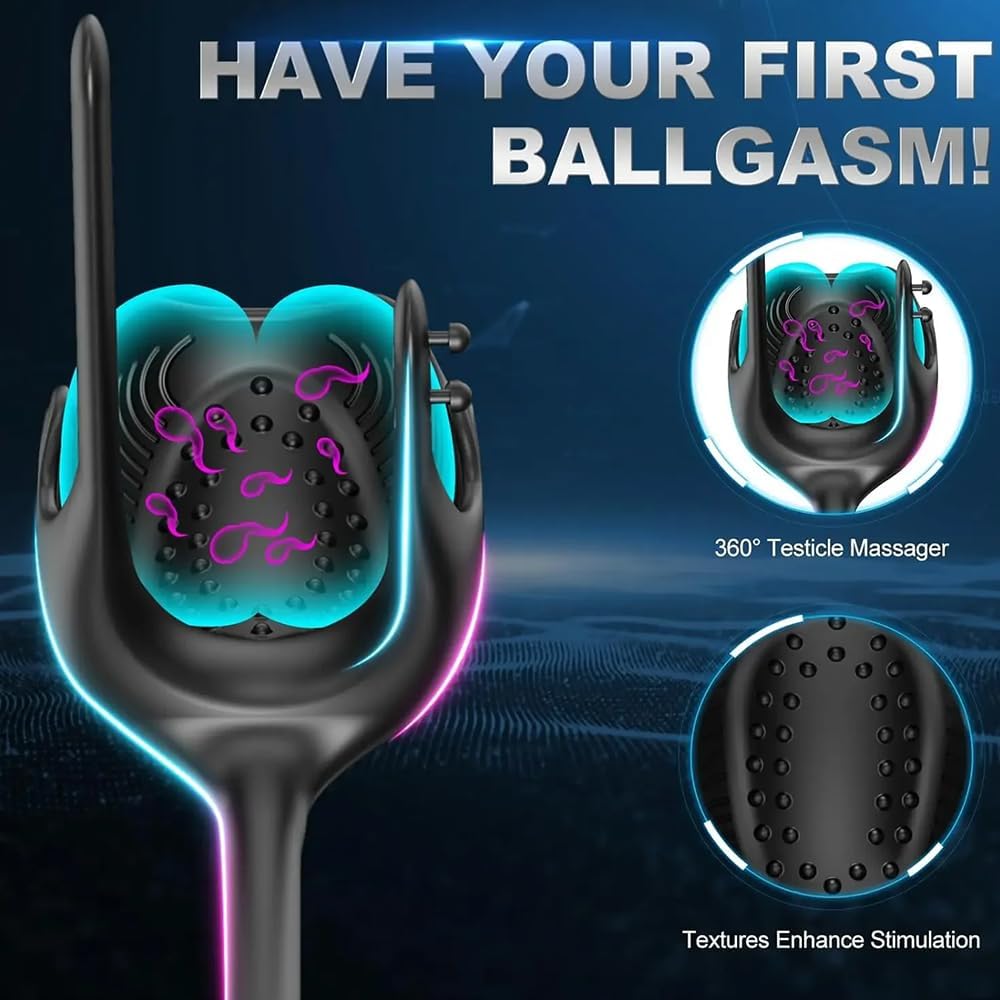 Elektrisch Penisring für die Männer Doppelmotor Hoden Analvibratoren 10 Vibrationsmodi Cockring Analplug Vibrator Erotik Massagegerät Paare Fernbedienung Sex Spielzeug