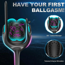 Laden Sie das Bild in den Galerie-Viewer, Elektrisch Penisring für die Männer Doppelmotor Hoden Analvibratoren 10 Vibrationsmodi Cockring Analplug Vibrator Erotik Massagegerät Paare Fernbedienung Sex Spielzeug