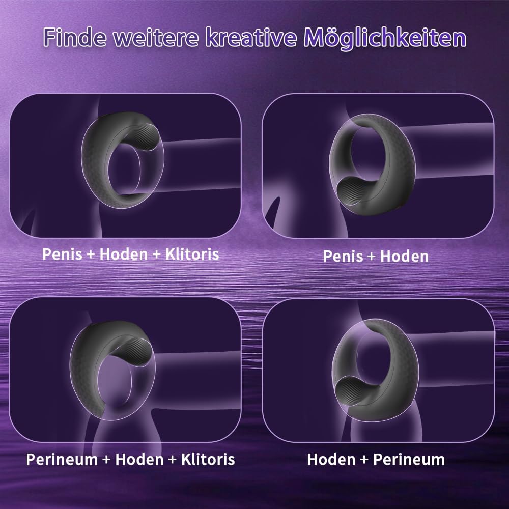 Penisring Vibrator mit 360° Verstellbarem Perlen-Klitorisstimulator, Sex Spielzeug für die Paare Männer Frauen, YAWNSHE Cockring Penis Ring Sex Toys, Erotisches Sexspielzeug für Paare Mann Extrem Sex