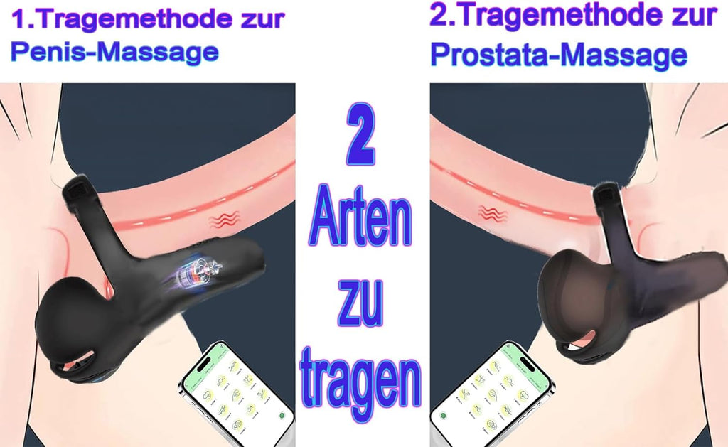 Vibrator Cockringe Extrem Silikon Penisring Vibratoren mit Hoden Vibrierende Cockring für Männer mit 10 Vibrationmodis für Penis Sex Spielzeug für die Männer Stimulation Sex Toy