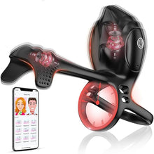 Laden Sie das Bild in den Galerie-Viewer, Prostata Vibrator APP Steuerung Silikon Penisring Vibratoren Cockring Erotisches Sexspielzeug, Mit 10 Vibrationsmodi Cockring Penistrainer Massagegerät Hodenring-Vibrator für Männer Solo