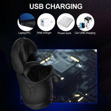 Laden Sie das Bild in den Galerie-Viewer, 3-in-1 Penis-Trainer Mit 10 Vibrationsmodi Neuer Masturbator Electric Glans Vibrator Zwei-Wege-Vibrator Penis-Verzögerungs-Trainer Eichelmassagegerät Penisstimulation geeignet für männliche