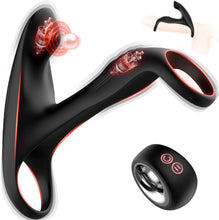 Laden Sie das Bild in den Galerie-Viewer, Penisring Sex spielzeug für Paare extrem sex, Penis Ring Erotik Sex Spielzeug für die Männer, Cockring Erotisches Sexspielzeug für Klitoris, 12 Vibrationsmodi Dual Penisring Massagegerät Schwarz