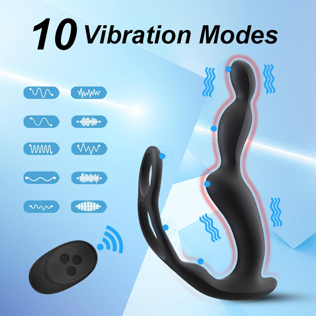 3 Motoren Analvibratoren für Mann Prostata Stimulation mit Penisring Anal Plug Sexspielzeug Vibrator Dildo Vibratoren Silikon Sex Toy Sex Spielzeug für die Männer Frau