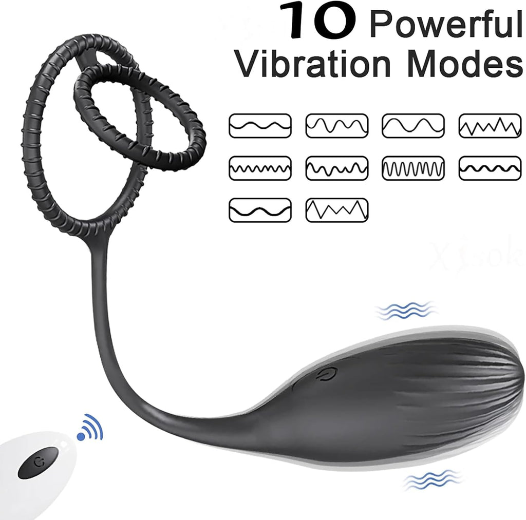 Prostata Massagegerät Analvibratoren mit Penisring für Mann mit 10 Vibrationsmodi Penis Stimulation Vibrator Anal Butt Plug mit Fernbedienung Analdildo Vibration Sexspielzeug für Männer Frauen