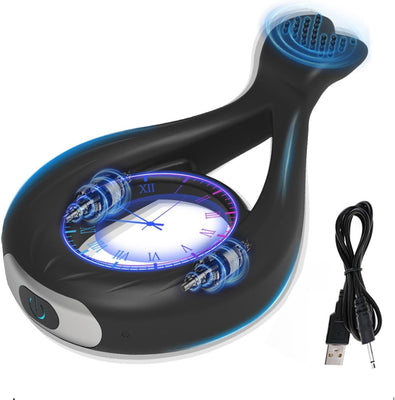 Vibrierender Penisring, Sexspielzeug für Männer und Paare, flexibler Penisring-Vibrator aus Silikon mit 9 leistungsstarken Einstellungen zur Stimulation von Klitoris und Hoden