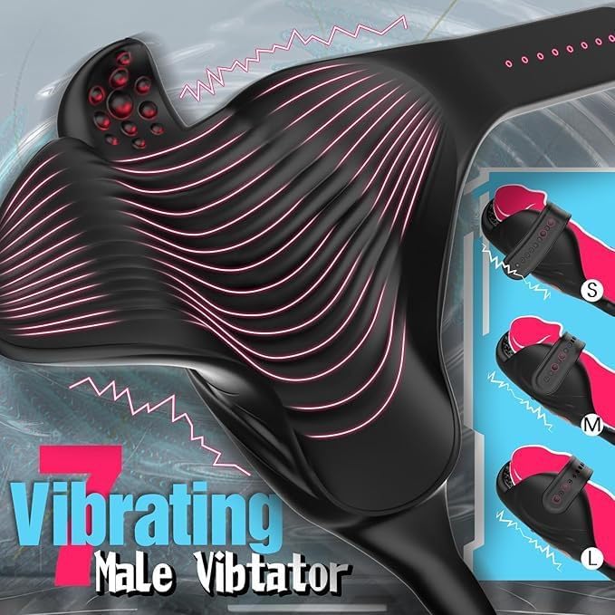 Männlicher Analvibratoren Penisringe Prostata Massagegerät Analplug mit 7 Vibrationen und 7 Teleskopmodi Dehnbar Silikon Penisringe Analvibratoren Sexspielzeug für Männer Paare