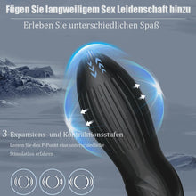 Laden Sie das Bild in den Galerie-Viewer, 10 Modes Vibrators for Men - 4-in-1 Prostate Stimulation with Ring, Butt Plug and Dildo Vibrator - IPX6 Waterproof Sex Toy for Men with Shock Function