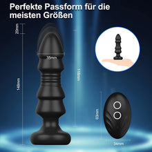 Laden Sie das Bild in den Galerie-Viewer, Anal Vibratoren Analvibrator, Buttplug mit 5 Teleskopmodi, Prostata Stimulator mit Fernsteuerung, Anal Butt Plug Dildo Vibrationen Sexspielzeug für Männer Frauen Paare (Dunkelschwarz)