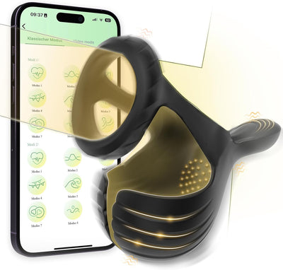Penisring Vibrator für Hoden mit 10 Vibrationsmodi, APP Vibrator Erotik Sex Spielzeug für die Männer Penis Ring, Cockring Erotisches Sexspielzeug, Penisringe Massagegerät spielzeug für Paare extrem