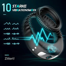 Laden Sie das Bild in den Galerie-Viewer, Dual Penisring Vibratoren mit starken Stimulation Dehnbar Cockring aus Silikon Penis Ringe für langes Spiel, Penis stimulator für Sex Männer und Paare