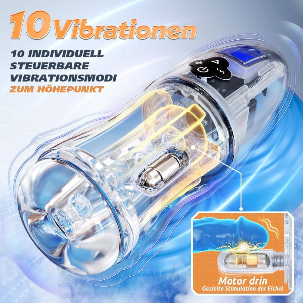 Elektrischer Masturbator Masturbieren für Männer mit 7 Saugmodi 10 Vibrationen Sex Spielzeug für die Männer Transparent 3D Taschenmuschi Blowjob Masturbatoren Penis Vibrator Trainer Pussy Sexspielzeug