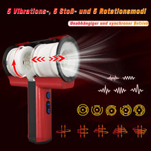 Laden Sie das Bild in den Galerie-Viewer, Masturbieren für Männer Elektrisch, Doppelhülle mit Stoß Rotation Vibration Sex Spielzeug für die Männer, Blowjob Taschenmuschi Sexmaschine Masturbator Realistisch