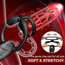 Laden Sie das Bild in den Galerie-Viewer, Vibrierender Penisring, Prostatamassagegerät, Analsexspielzeug, Analvibrator mit 9 Modi, Fernbedienung, vibrierender Analplug