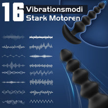 Laden Sie das Bild in den Galerie-Viewer, Wakelust Analplug Anfänger Analvibratoren 16 Vibrationsmodus Mit Fernbedienung und 5 Anders Größen Analkugeln, Sexspielzeug Für Paare Frauen Männer Buttplug G-Punkt Prostata Stimulator Massagegerät