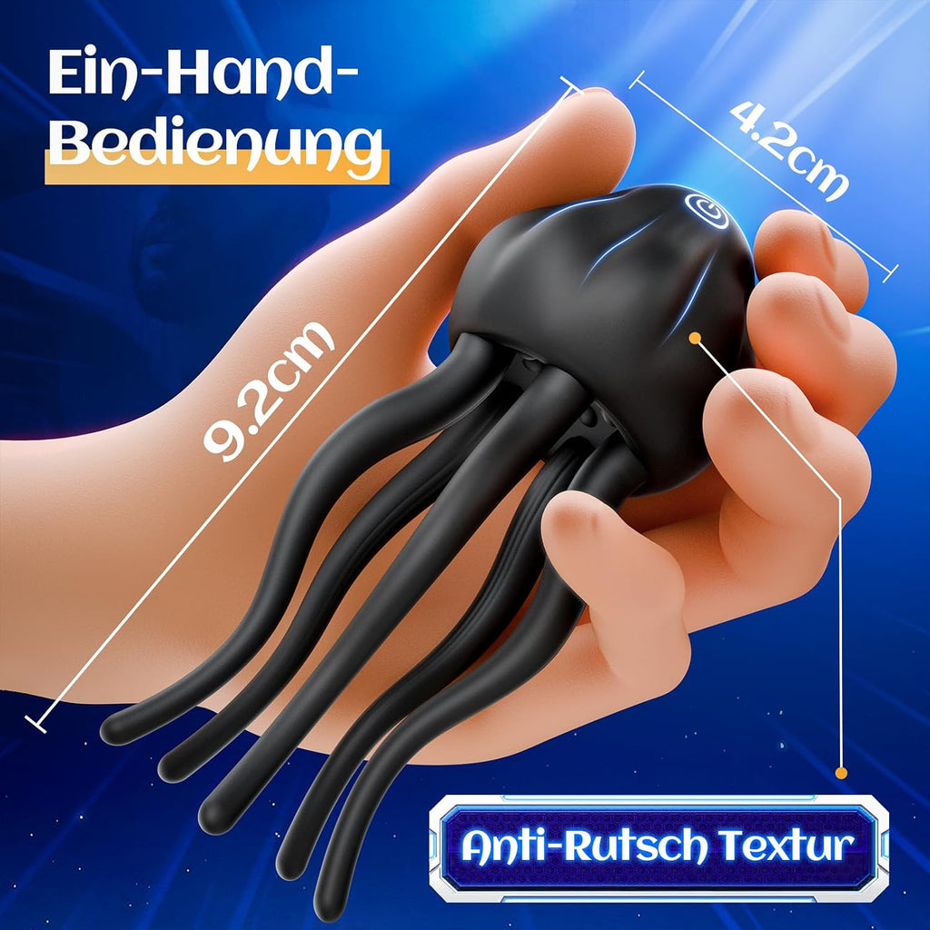 Masturbator Sexspielzeug für Paare Extrem Sex Toy mit 10 Vibrations Qualle Tentakel Penismassage Nippel & Klitoris Stimulator, Vibratorensets Penis Vibrator - Erotik Sextoysets für Ihn und Frauen
