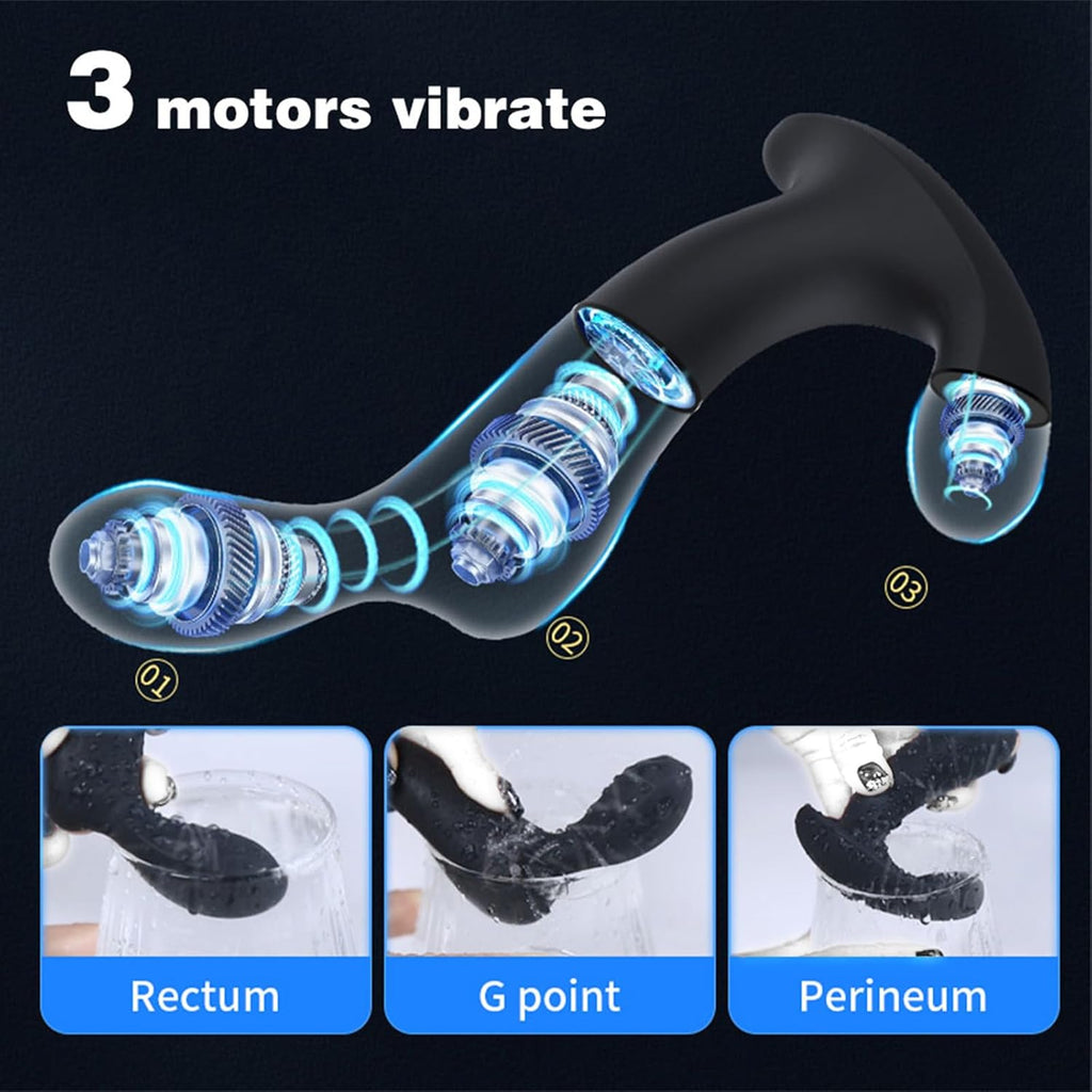 3 Motoren Analvibratoren für Mann Prostata Stimulation Anal Plug Sexspielzeug Vibrator Dildo Vibratoren Silikon Sex Toy IPX7 Wasserdicht USB Ladekabel Sex Spielzeug für die Männer Frau