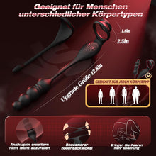 Laden Sie das Bild in den Galerie-Viewer, Anal Vibrator Prostata Stimulation Männer Analplug Sexspielzeug für die Männer Vibratorenset Anal plug Dildo mit Penisring Analvibratoren für Mann Buttplug mit 9 Vibration 9 Stoßmodi Sex Toys