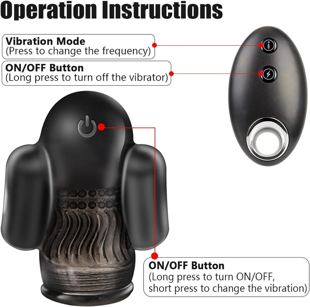 PINTLE Penis Vibrator Elektrischer Masturbator Cup mit 10 Vibrationsmodi, Fernbedienung und 360° Umwickeln Stimulation Eichelmassage Training Masturbation Masturbieren Sex Spielzeug für die Männer