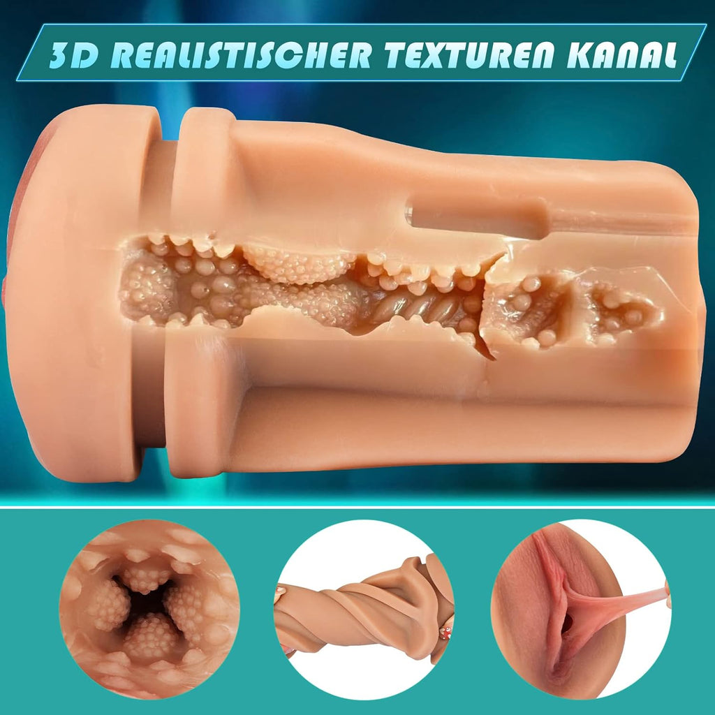 Elektrischer Masturbator Cup 10 Vibration mit 5 Saugmodi Sex Spielzeug für die Männer solo Sex Toys Masturbieren für Männer Taschenmuschi Penis Masturbatoren mit 3D Realistischer Vagina Pussy