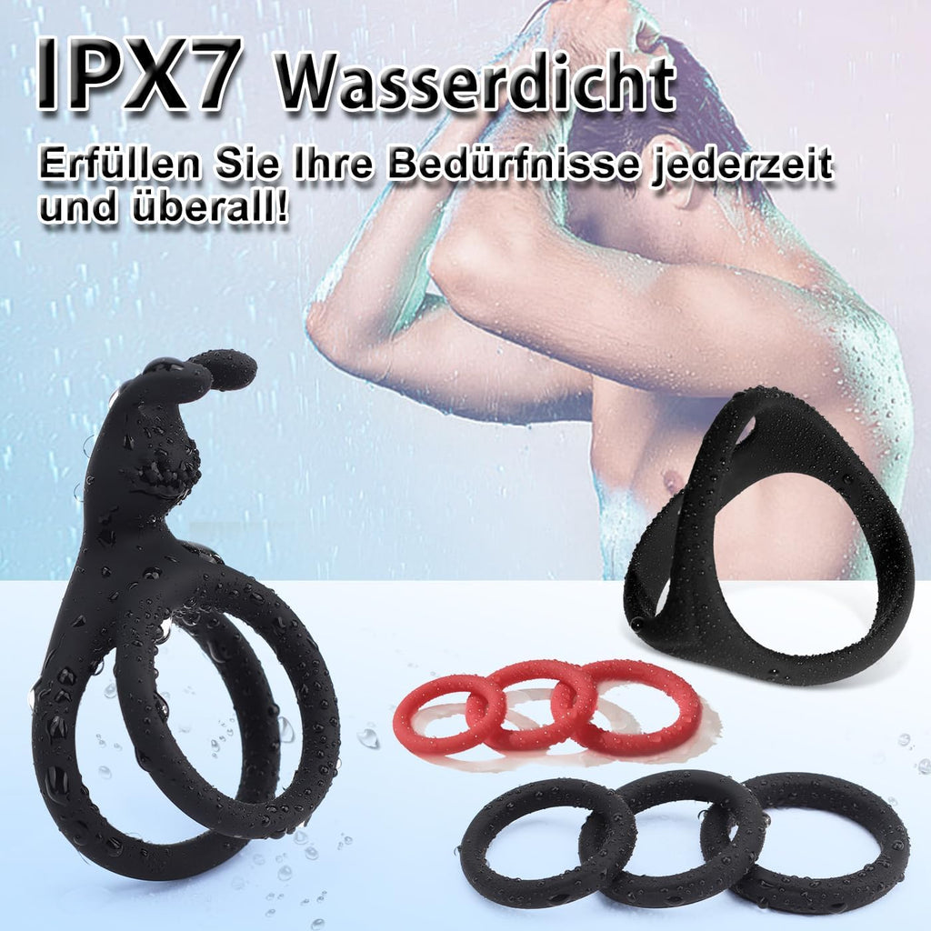 Dreieckiger Penisringe，Pleasure Ring Set 5 Cockringe Silikon Cockringe Hodenringe für Eine Härtere und Längere Erektion Erotisches Sexspielzeug für Paare Passend für Jede Größe Penis Ring Schwarz