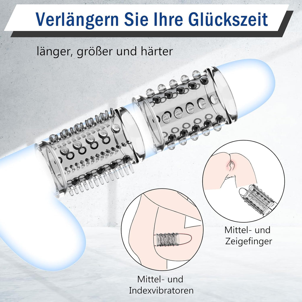 Penismanschetten, 6er Pack Penis Sleeve Fallinsexy Transparente Wiederverwendbare Penishülle für Penisvergrößerung Sexspielzeug für Männer, Penis Sleeve Erbessern Ausdauer &Sensibilität