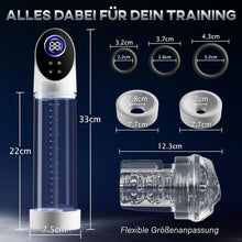 Laden Sie das Bild in den Galerie-Viewer, Penispumpe für Penisvergrößerung mit 6 Saugstufen, LCD-Display elektrische Penis Pumpe Vakuumpumpe Sex Spielzeug für Männer zum masturbieren für Männer mit Taschenmuschi Masturbator Penisring