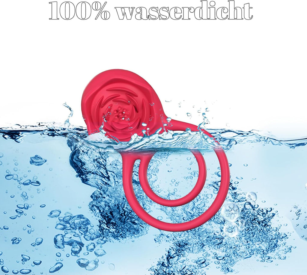 Penisring Vibrator mit Rose Klitoris Stimulator, Penis Ring Vibratoren Sex Spielzeug für Männer Paare Frauen, 9 Vibrations Cockring Erotisches Sexspielzeug Mann Paar Frau Extrem