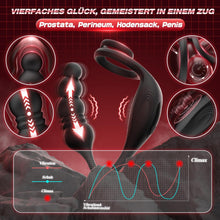 Laden Sie das Bild in den Galerie-Viewer, Anal Vibrator Prostata Stimulation Männer Analplug Sexspielzeug für die Männer Vibratorenset Anal plug Dildo mit Penisring Analvibratoren für Mann Buttplug mit 9 Vibration 9 Stoßmodi Sex Toys