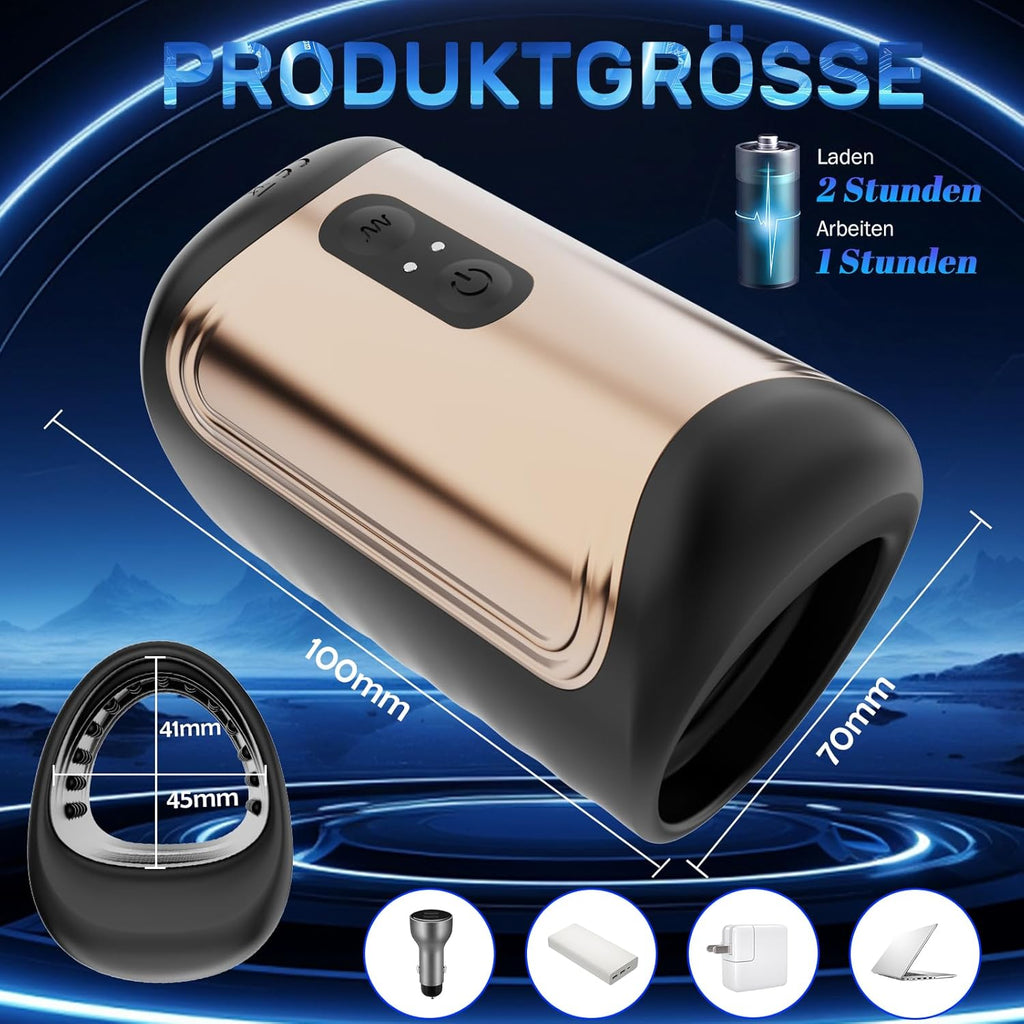 Elektrischer Masturbator Penistrainer Vibrator mit App Steuerung Masturbieren Männer mit 10 Modi, 2 in1 Sexspielzeug Eichel Stimulator mit Penisring Mann Sex für solo