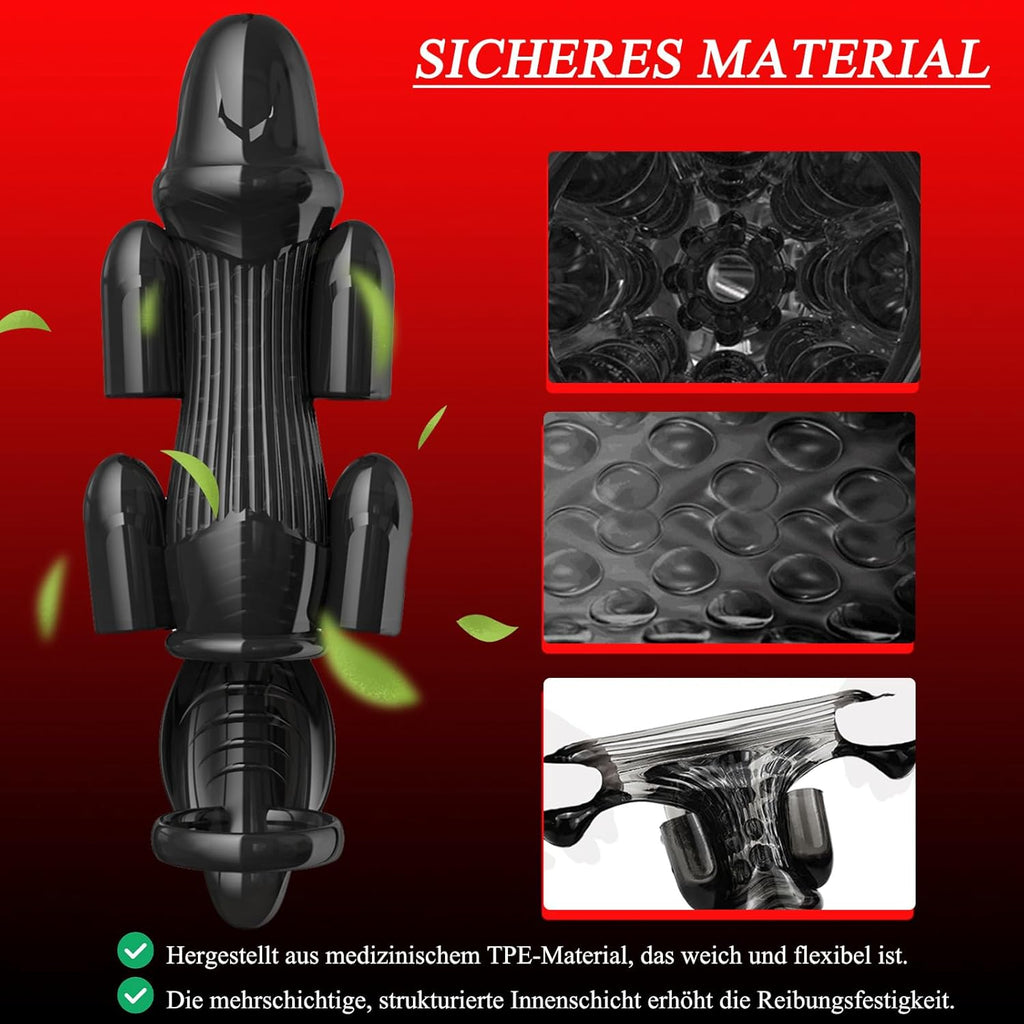 Penishülle mit Masturbieren für Männer,Sexspielzeug für Männer solo,Penis Sleeve mit Vibrator,Penismanschetten,Sex Toyset Herren,Masturbator,Sex Spielzeug für die Männer (Ultimate)