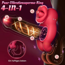 Laden Sie das Bild in den Galerie-Viewer, Penisring Sex spielzeug für Paare extrem sex, Erotik Zunge Cockring Sex Spielzeug für die Männer Extrem mit 10 Vibrationsmodi, Dual Penisringe Massagegerät Erotisches Sexspielzeug für Klitoris