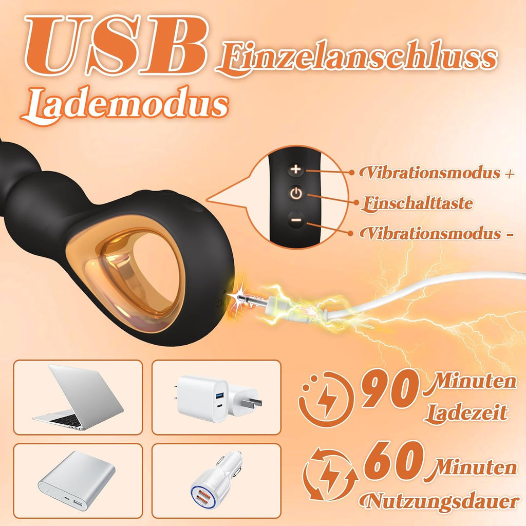 Analkugeln Analkette mit 6 Anal Beads, Sex Spielzeug anal Vibrator Prostata Stimulation Männer Analplug Sexspielzeug Buttplug Analplugs Analspielzeuge, Analvibratoren für Männer Anfänger Die Paare