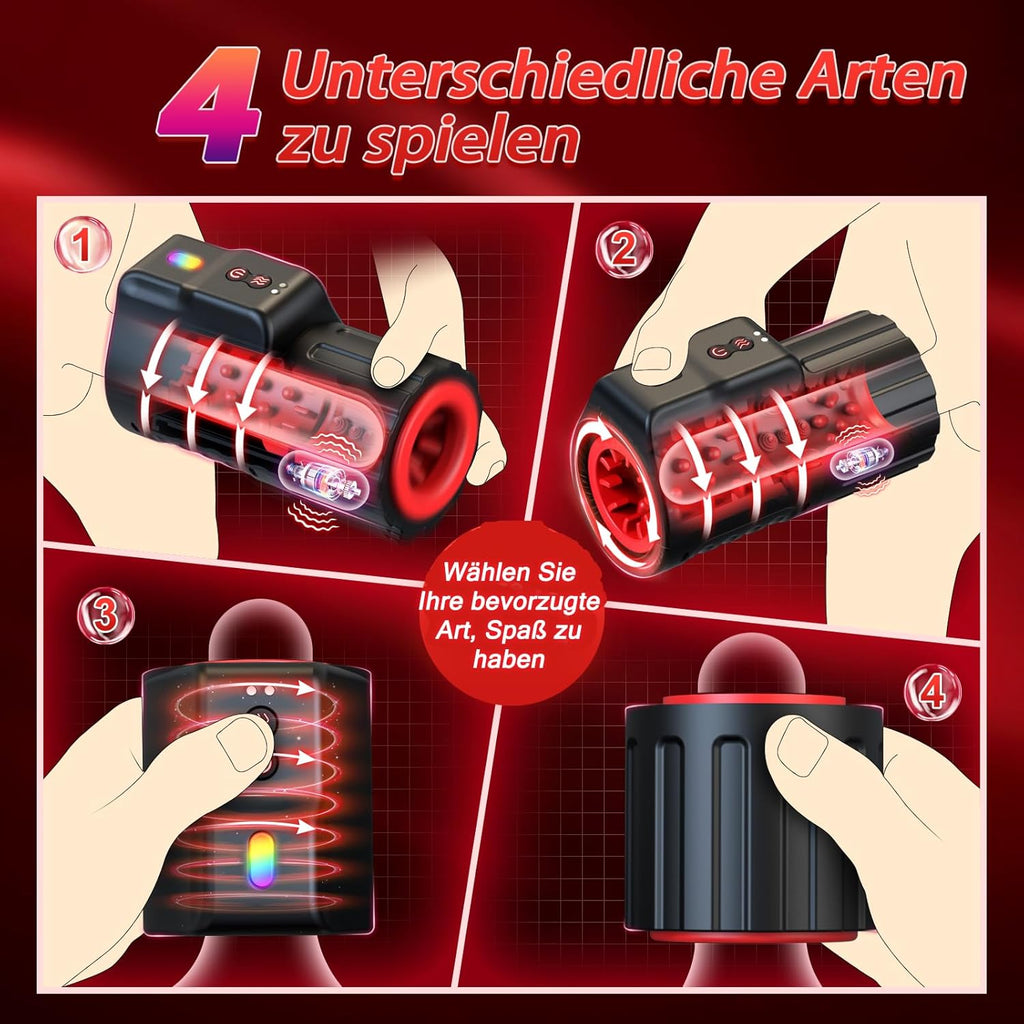 Elektrischer Masturbator Sex Spielzeug für die Männer - Masturbieren Sexspielzeug für Männer Solo Paare Extrem Sex mit 10 Vibrierend & Rotierend, Taschenmuschi Penis Masturbatoren Blowjob Sex Toys