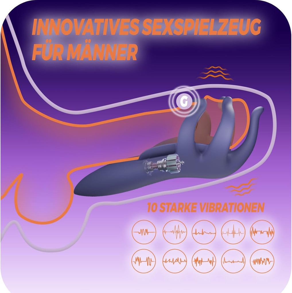 Penisring Vibrator Masturbieren für Männer, 10 Vibrationsmodi Sex Spielzeug für Die Männer Elektrischer Masturbator, Neu Penis Trainer Sexspielzeug für Paare Extrem Sex