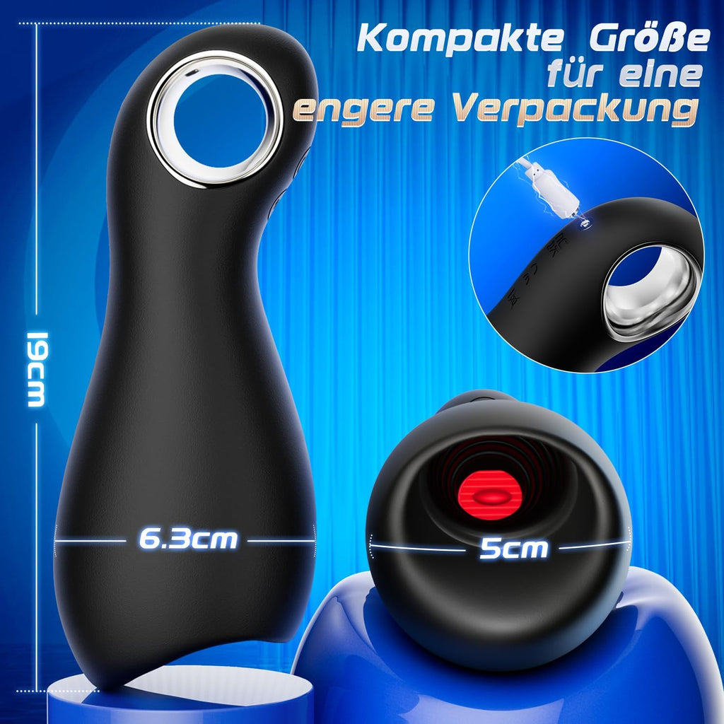 Sex Spielzeug für die Männer Masturbator, Elektrischer Masturbieren für Männer mit 5 Zungenleckmodi Hohler Ring, 3IN1 Penis Vibrator Sexspielzeug 360° Umwickeln Penistrainer 10 Vibrationsmodi Sex Toys