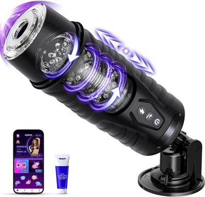 Masturbator Sexmaschine Maschinen & Geräte Masturbieren für Männer mit 7 Modi Teleskopfunktion und Rotation, Sex Spielzeug für die Männer, Penis App-Steuerung LCD Display Masturbatoren