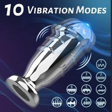 Laden Sie das Bild in den Galerie-Viewer, Anal Vibratoren Metall Analplug mit 10 Vibrationsmodi und Fernbedienung Buttplug Dildo Vibratorstarb Prostata Stimulator Vibrator Sexspielzeug für Männer Frauen und Paare