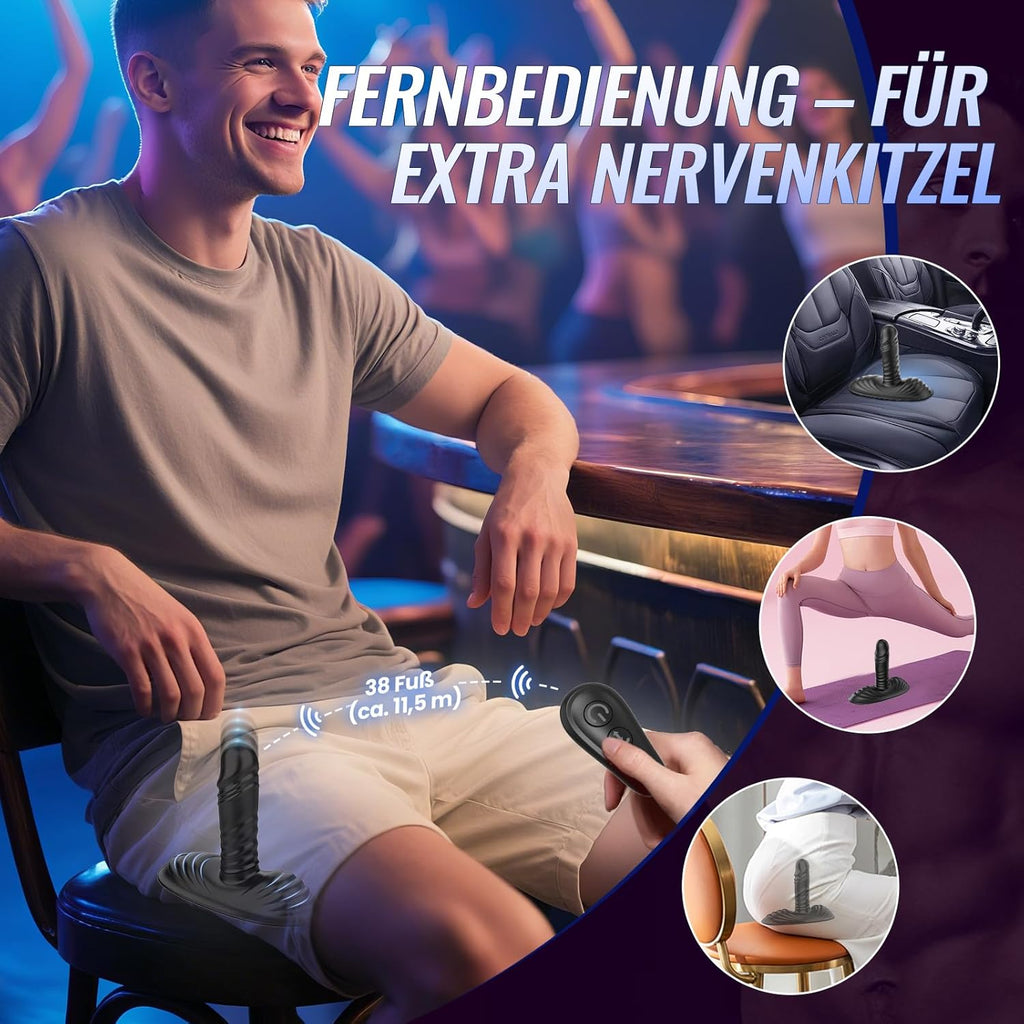 Plug Sitting and Riding Vibrator Sex Toy for Couples with 9 Vibrations 3 Shock Functions, Clit G-Spot Dildo Double Stimulator Sex Toy for Women, Vibrators for Men