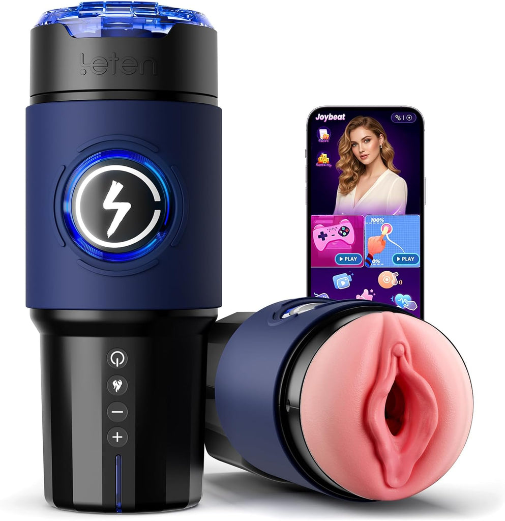 KI-Interaktion 360° Schnellheiz Masturbator Sex Spielzeug für die Männer, Masturbieren für Männer 5 Intensiver Teleskopfunktion Sexspielzeug, Realistische Masturbatoren Liner Abnehmbare Sex Toys