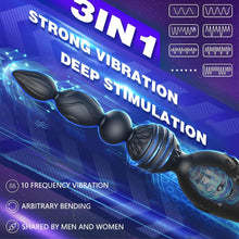 Laden Sie das Bild in den Galerie-Viewer, Analvibratoren für Mann Buttplug Analplug Vibration Sex Spielzeug für Paare G-Punkt Prostata Vibrator mit 10 Vibrationmodi Analkugeln Liebeskugeln mit Penisring Hoden Ring