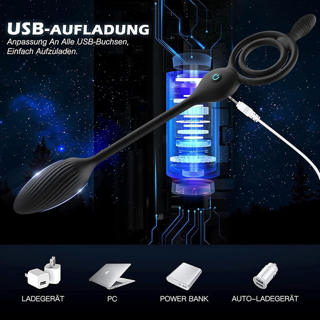 Paar teilen Analvibratoren mit Penisringe Prostata Massagegerät Fernbedienung Analkugel mit 10 Vibrationsmodi Butt Plug Stimulator Analplug Sexspielzeug für Männer Paare.