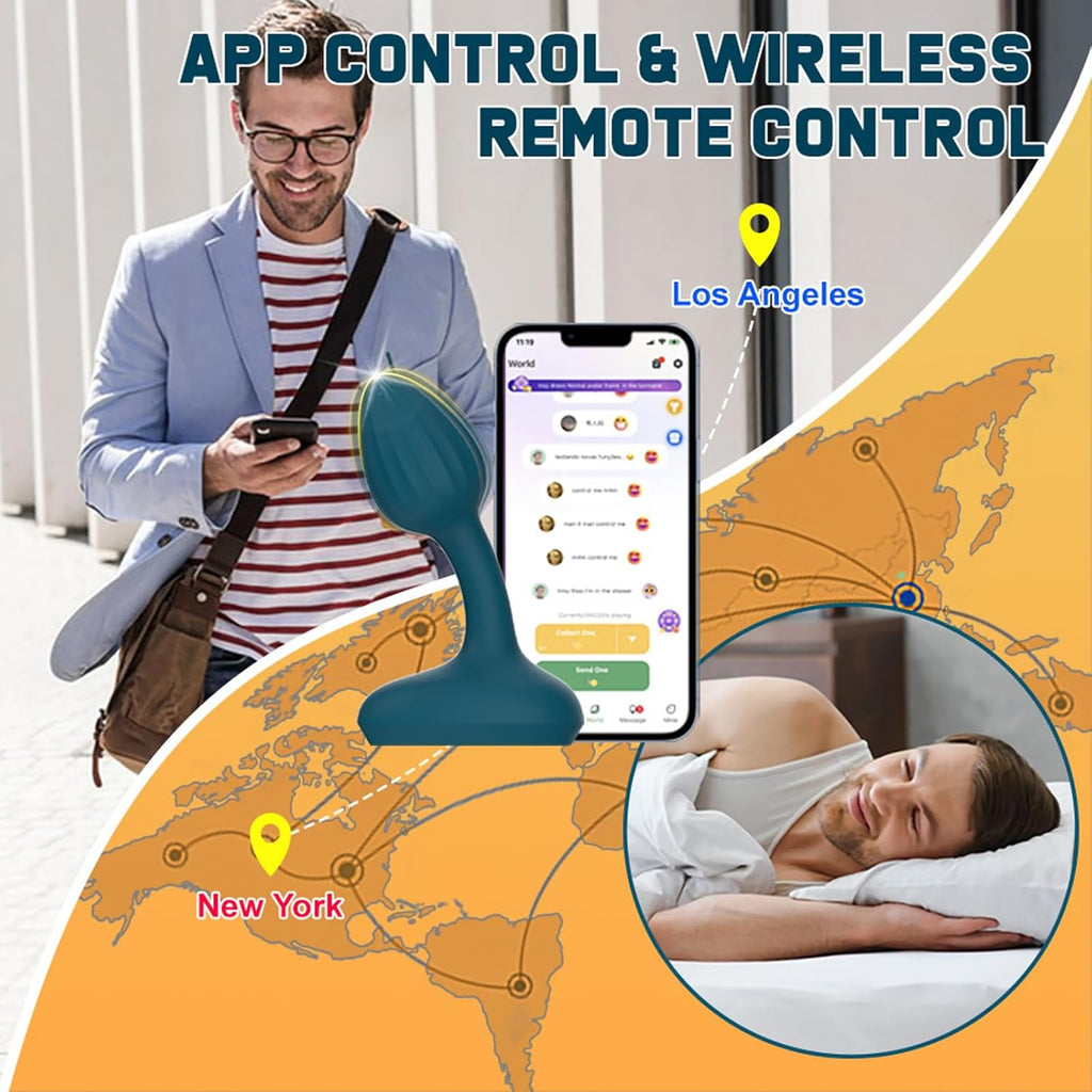 Analvibratoren für Mann Analplug mit APP-Steuerung und Fernbedienung Anfänger mit 10 Intensive Vibrationen Wiederaufladbarer Silikon Anus Vibration Prostata Massagegerät