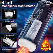 Laden Sie das Bild in den Galerie-Viewer, Masturbator Sex Spielzeug für die Männer solo, Masturbieren elektrisch mit Heizung 10 Vibrations-, 4 Saug- und 4 Schubmodi, Mann Penis Pumpe Pussy Sexspielzeug Blowjob Taschenmuschi Groß Masturbatoren