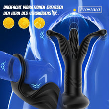 Laden Sie das Bild in den Galerie-Viewer, Soulour Analvibratoren für Mann Prostata Stimulation Männer, 4 IN 1 Expansions- und Schubmodi Analplug mit Penisring &amp; Hodenvibration, Sex Spielzeug für die Männer Anal Plug Vibrator mit 9x9 Modi Reif