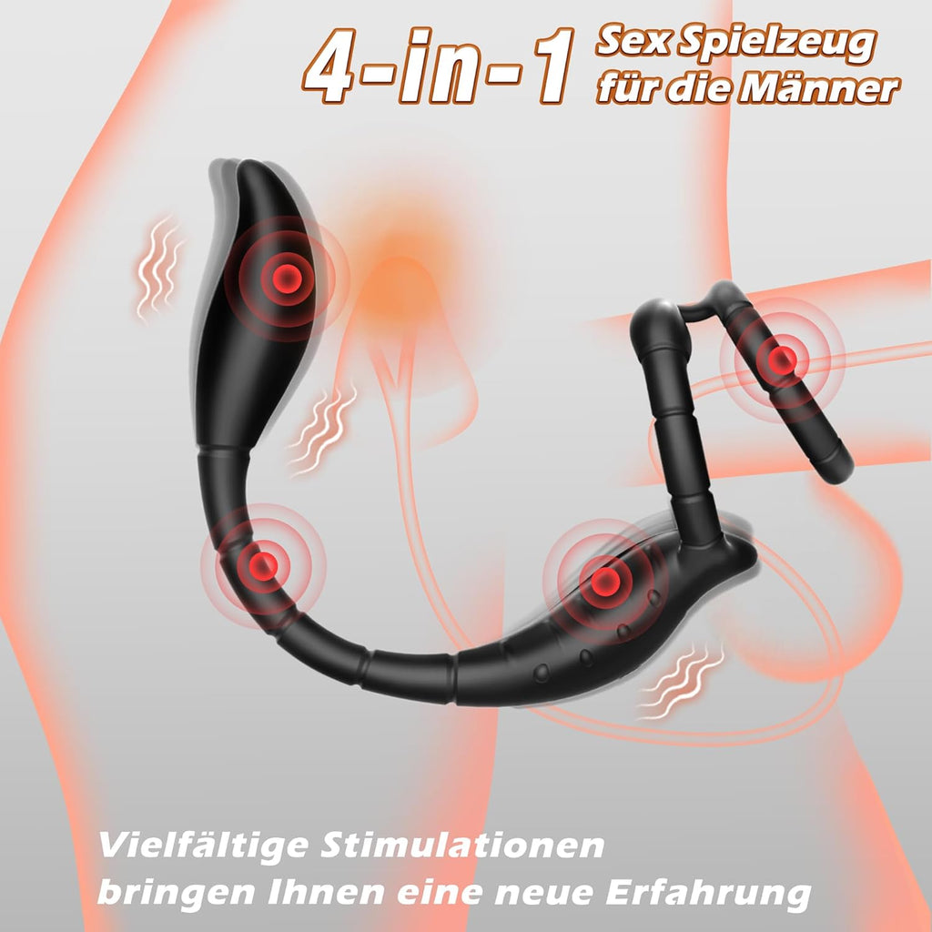 Prostata Stimulation Männer mit Penisring & verlängerte Analvibratoren Sex Spielzeug für die Männer mit APP Vibratorensets für Männer 9 Vibrationsmodi Analplug Sex Spielzeug für die Paare