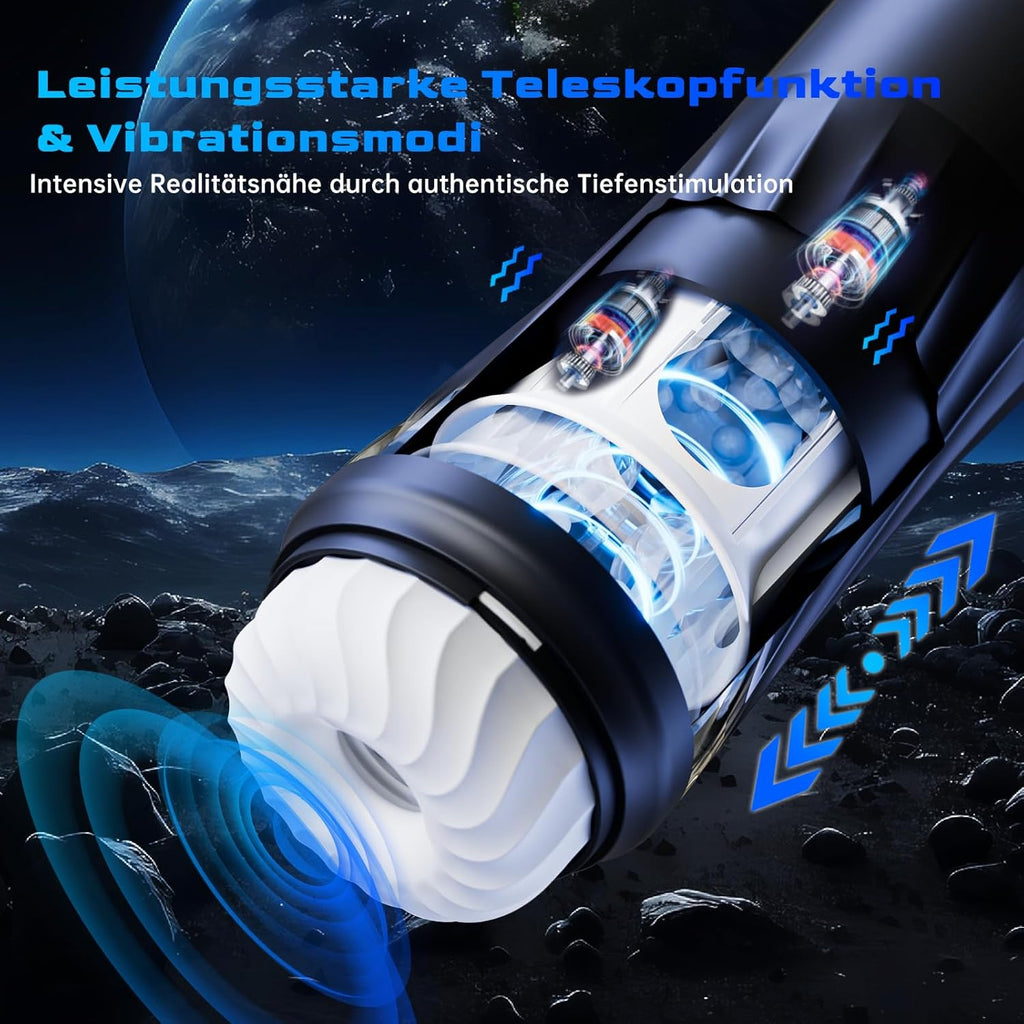 Masturbieren für Männer Elektrischer Masturbator, Sex Spielzeug für die Männer mit 3 Verdrehung & 5 Teleskopfunktion Vibratiosmodi, 3D Realistisch Vagina Heizung Masturbatoren Taschenmuschi Sex Toys