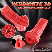 Laden Sie das Bild in den Galerie-Viewer, Elektrische Masturbator mit Telefonhalter, Mundförmig Masturbieren für Männer Blowjob mit 9 Saugmodi 9 Vibration, 3D Realistisch Vagina Heizung Sex Spielzeug für die Männer LCD Display, APP-Steuerung